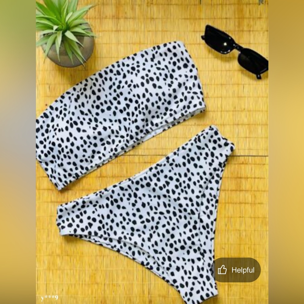SHEIN Black and White Dalmatian Print Bikini